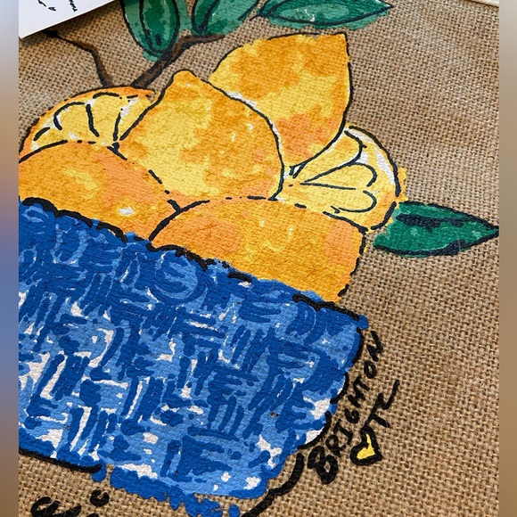 NWT Brighton Main Squeeze Burlap Tote - Picture 4 of 8